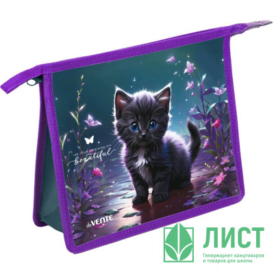 Папка школьная для тетрадей А5 на молнии (deVENTE) Beautiful Cat 3D арт.8056568 Папка школьная для тетрадей А5 на молнии (deVENTE) Beautiful Cat 3D арт.8056568
