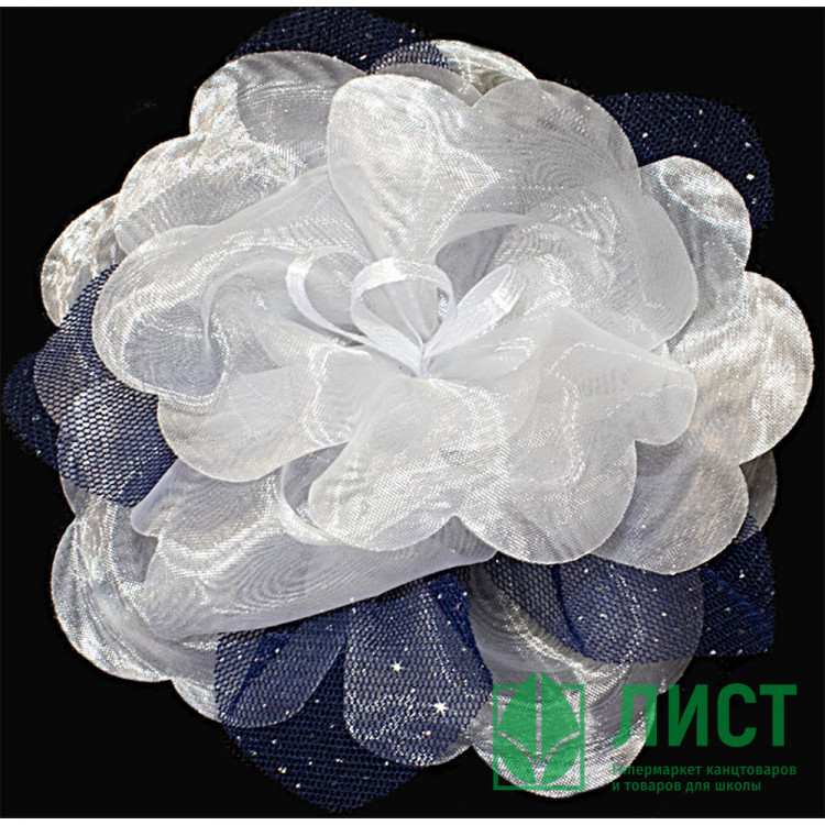 Бант для волос белый/синий  Arco Carino 11см арт.139