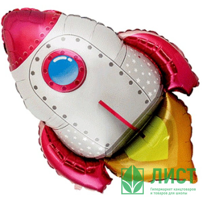 Шар фольгированный 76см Фигура "Ракета красная" арт.2311907