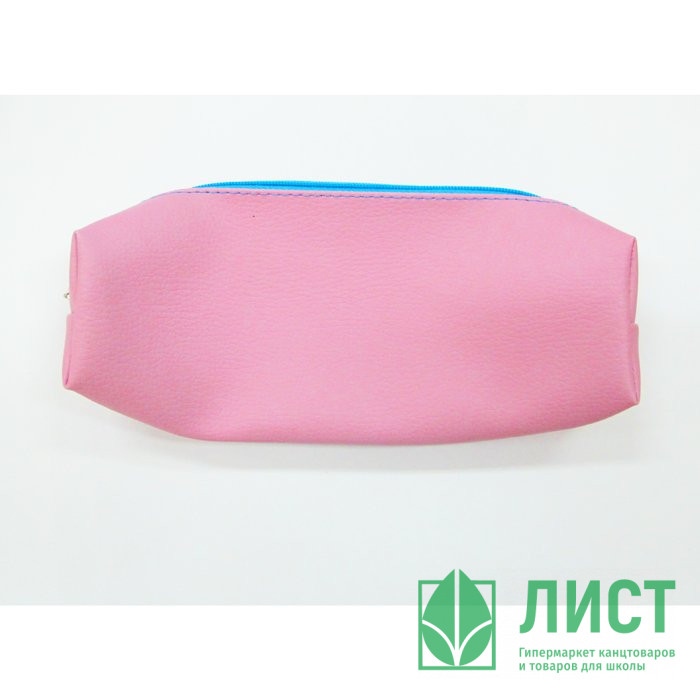 Пенал-косметичка 1 отделение (ЛИСТ-АРТ) Розовый экокожа 210х110мм арт ПФ1оэк-13роз