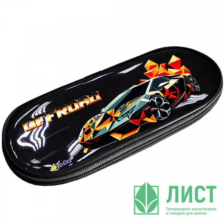 Пенал 1 отделение овальный Оникс ПМК 35-87 Авто кристалл прозрачный 210х85х50мм