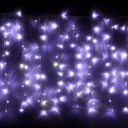 Гирлянда электрическая уличная занавес Дождь 2*1,5м 320LED "Мерцание" цвет белый (светлый провод) арт.183-095