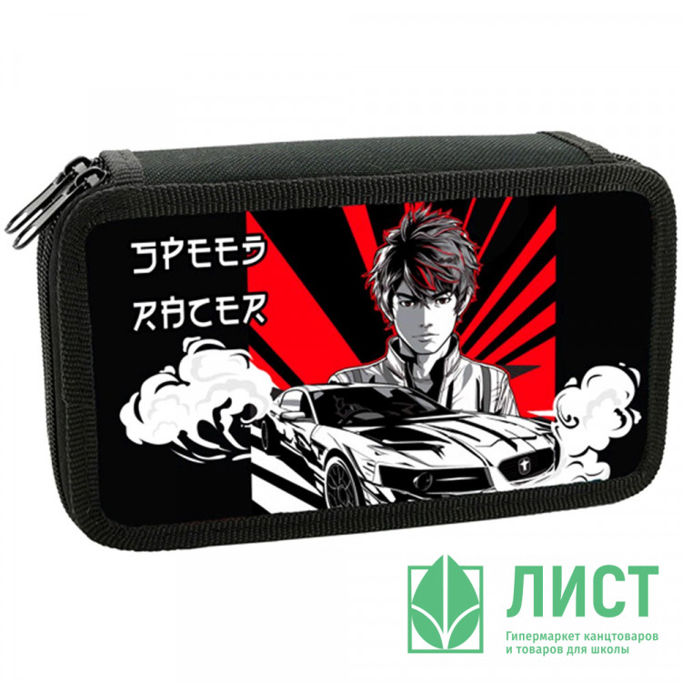 Пенал 2 отделения (ОНИКС) ПКТ 11-20 Аниме гонщик 190х110мм полиэстер арт.86934