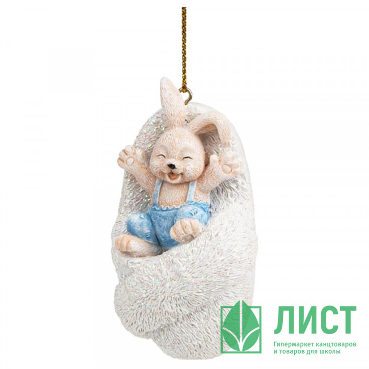 Украшение декоративное "Заяц в тапке" 8,3см арт.89335