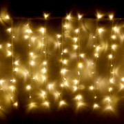 Гирлянда электрическая уличная занавес Дождь 2*1,5м 320LED "Мерцание" цвет теплый белый (светлый провод) арт.183-804