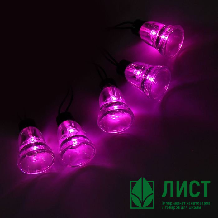 Гирлянда электрическая уличная фигурная Колокол 5м 30 ламп розовый 8 режимов