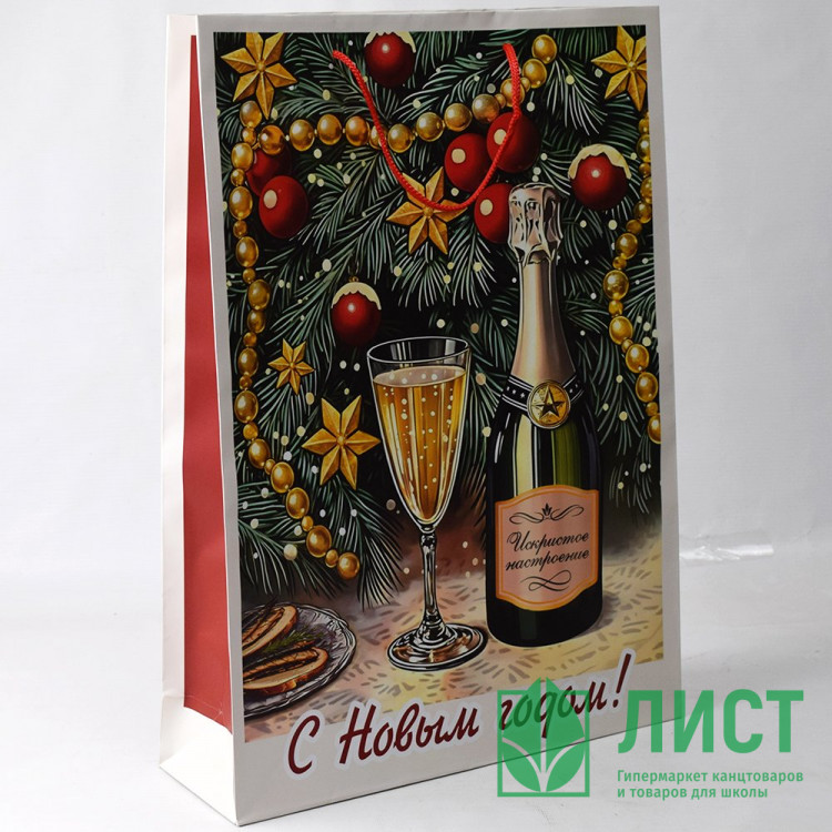 Пакет подароч. бумаж. 33*45,7см "С Новым годом" арт.95786FE