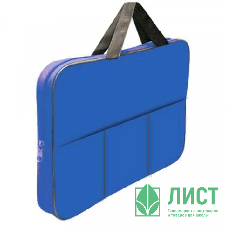 Папка А3 текстиль на молнии ручка-тесьма deVENTE внутренний карман синяя арт.3075156
