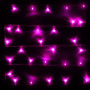 Гирлянда электрическая для дома точечная 16м 180LED цвет розовый (светлый провод) 8режимов (можно соединять) арт.125-022
