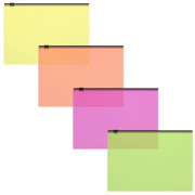 Папка-конверт на молнии С6(175*117) ErichKrause Fizzy Neon полупрозрачн. арт.53294 (Ст.12)