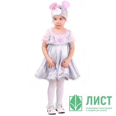 Костюм для девочки Мышка Иришка (платье,шапка) р.26/104-32/128 арт.1064 к-20 Костюм для девочки Мышка Иришка (платье,шапка) р.26/104-32/128 арт.1064 к-20
