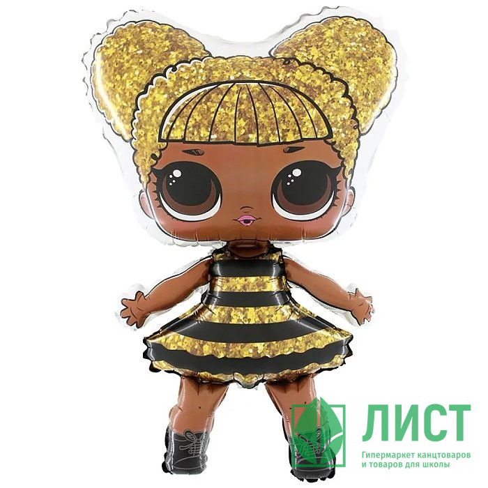 Шар фольгированный 87*62см Фигура Кукла ЛОЛ Королева арт.2302745