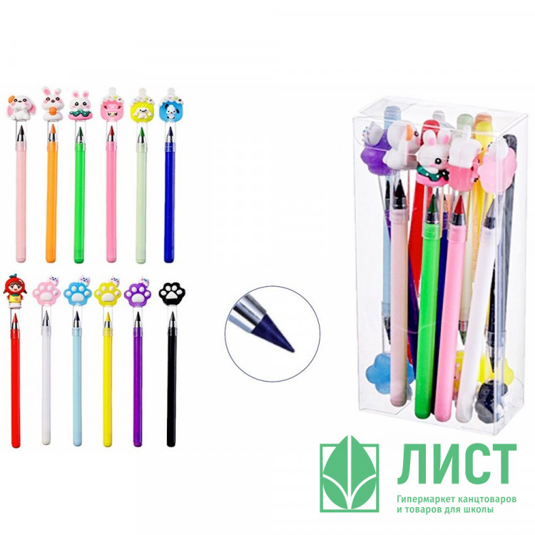 Карандаши цветные (Mazari) Вечные с насадками 12 цветов арт.M-7079