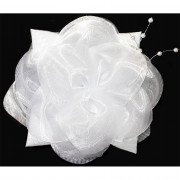 Бант для волос белый Arco Carino 11см арт. 136