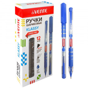 Ручка шариковая прозрачный корпус (deVENTE) Классная (Klassy) синий, 0,7мм, игла, одноразовая арт.5073526