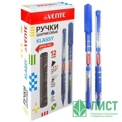 Ручка шариковая прозрачный корпус (deVENTE) Klassy синий игла 0,7мм одноразовая арт.5073526 Ручка шариковая прозрачный корпус (deVENTE) Klassy синий игла 0,7мм одноразовая арт.5073526