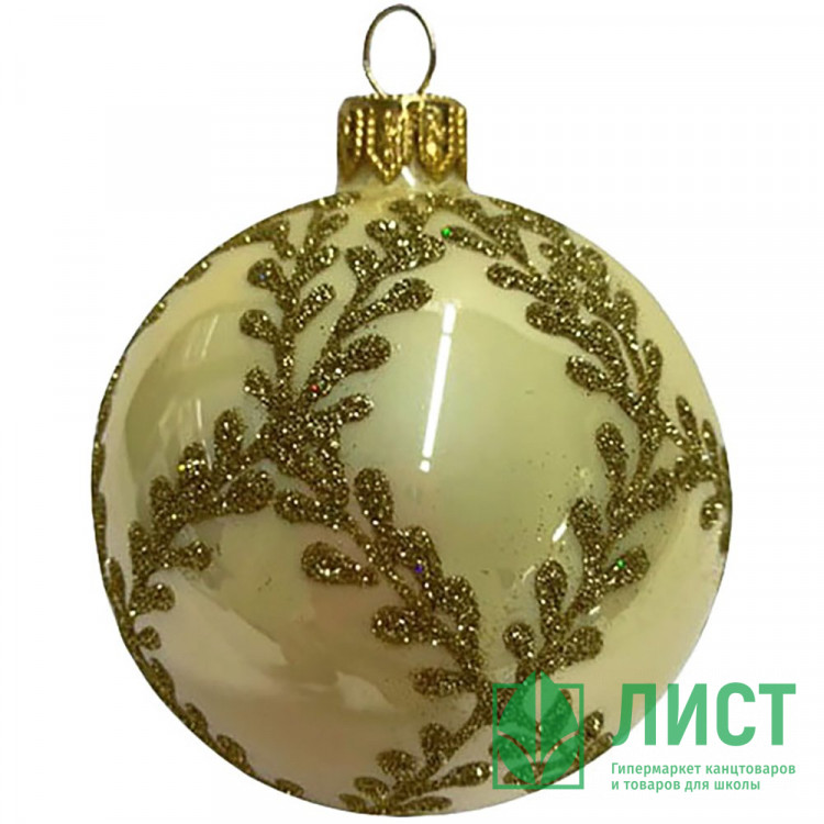 Шар стекло 6,5см "Веточка ромб 1" п/у арт.КУ-65-194114/1