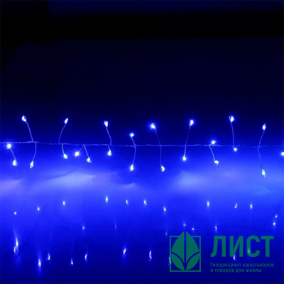 Гирлянда электрическая для дома нить 02м 150LED &quot;Мишура&quot; цвет синий (светлый провод) арт.183-123 Гирлянда электрическая для дома нить 02м 150LED "Мишура" цвет синий (светлый провод) арт.183-123