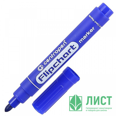 Маркер CENTROPEN FLIPCHART ВО круглый 2,5мм синий арт.8550/1С Маркер CENTROPEN FLIPCHART ВО круглый 2,5мм синий арт.8550/1С