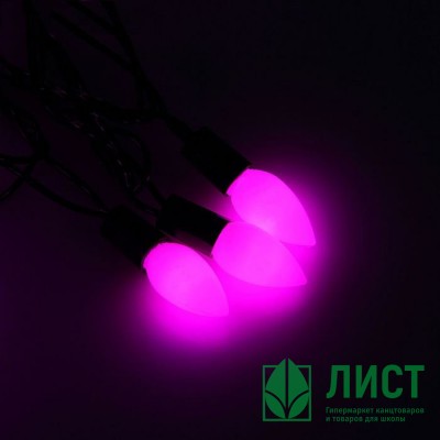 Гирлянда эл. Уличная фигурная 05м 40л. Led свечка матовая цв.Розовый (т.Провод) 8реж. Арт.1080087 Гирлянда эл. Уличная фигурная 05м 40л. Led свечка матовая цв.Розовый (т.Провод) 8реж. Арт.1080087