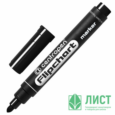Маркер CENTROPEN FLIPCHART ВО круглый 2,5мм черный арт.8550/1Ч Маркер CENTROPEN FLIPCHART ВО круглый 2,5мм черный арт.8550/1Ч