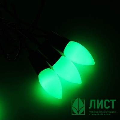 Гирлянда эл. Уличная фигурная 05м 40л. Led свечка матовая цв.Зеленый (т.Провод) 8реж. Арт.1080084 Гирлянда эл. Уличная фигурная 05м 40л. Led свечка матовая цв.Зеленый (т.Провод) 8реж. Арт.1080084