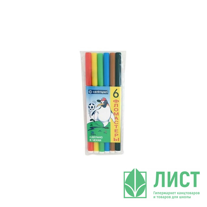 Фломастеры (Centropen) Пингвины 6 цветов арт.7790/06-86