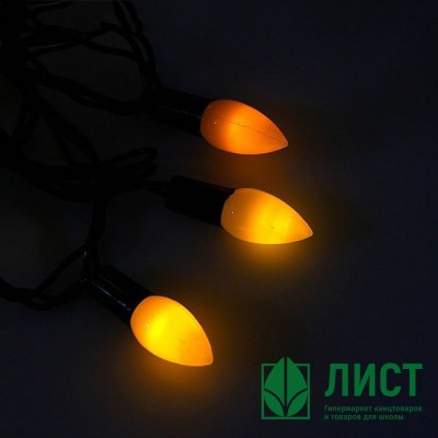 Гирлянда эл. Уличная фигурная 05м 40л. Led свечка матовая цв.Желтый (т.Провод) 8реж. Арт.1080085 Гирлянда эл. Уличная фигурная 05м 40л. Led свечка матовая цв.Желтый (т.Провод) 8реж. Арт.1080085