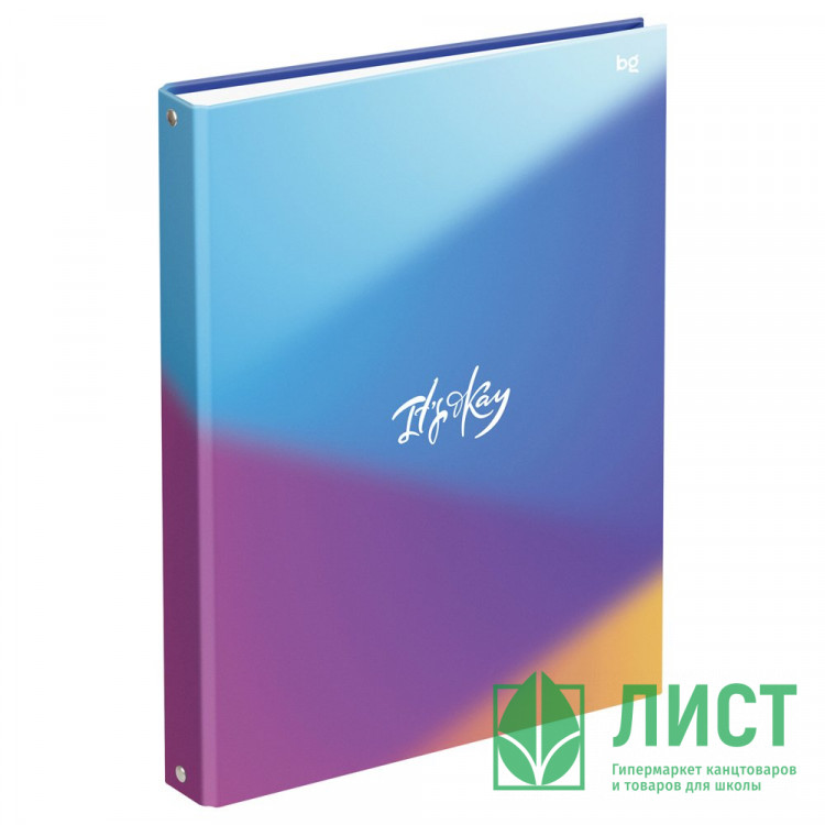 Тетрадь на кольцах А4 клетка 100 листов BG Все в порядке матовая ламинация арт.ТТ4к100_лм 62754