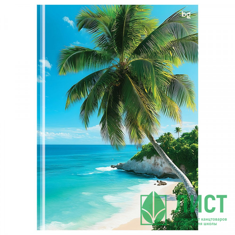 Бизнес-блокнот А5 твердая обложка 160 листов (BG) Пляж клетка глянцевая ламинация 60 г/м²  арт.ББ5т160_лг 09859