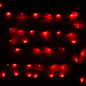 Гирлянда электрическая уличная точечная 11м 120LED цвет красный (черный.провод) 8режимов арт.183-162