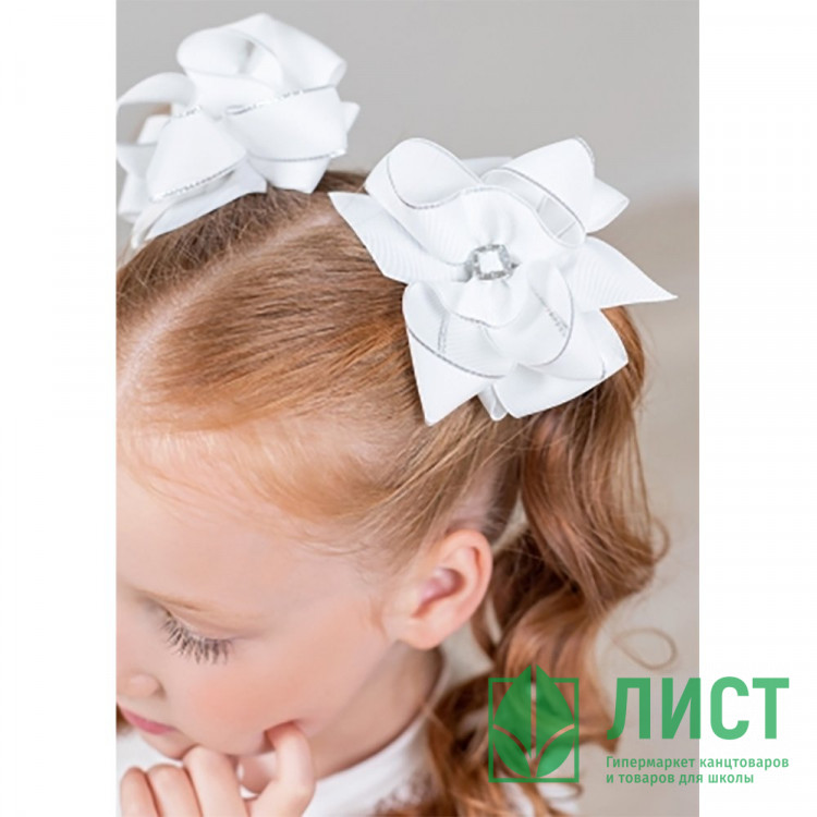Бант для волос белый Апполон 10см