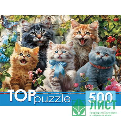 Пазл 500 элементов TOPpuzzle Селфи котят в саду (РК) арт.Ф500-3867 Пазл 500 элементов TOPpuzzle Селфи котят в саду (РК) арт.Ф500-3867