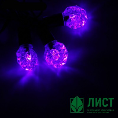 Гирлянда эл. Уличная фигурная 05м 40л. Led грани цв.Фиолетовый (т.Провод) арт.1080077 Гирлянда эл. Уличная фигурная 05м 40л. Led грани цв.Фиолетовый (т.Провод) арт.1080077