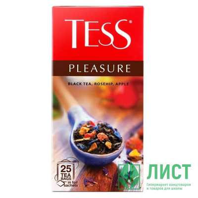 Чай Tess 25пак. &quot;Pleasure&quot; черный с шиповником и яблоком (Ст.10) Чай Tess 25пак. "Pleasure" черный с шиповником и яблоком (Ст.10)