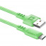 Кабель Defender  F207, USB 2.0 (AM) - Type C, 1метр, 2.4А, силиконовая оплетка, зелёный - 