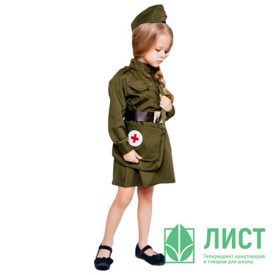 Костюм Военная медсестра (гимнастерка,юбка,пилотка,ремень,сумка) р.38(146) арт.2038 к-18-38-146 Костюм Военная медсестра (гимнастерка,юбка,пилотка,ремень,сумка) р.38(146) арт.2038 к-18-38-146