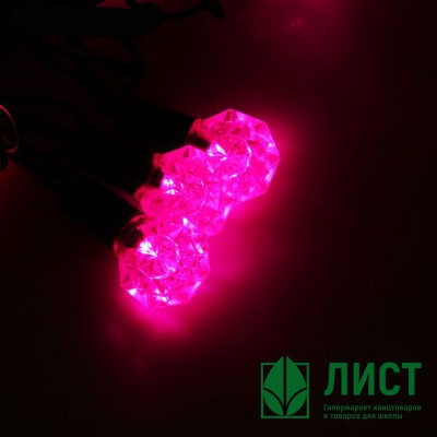Гирлянда эл. Уличная фигурная 05м 40л. Led грани цв.Розовый (т.Провод) арт.1080078 Гирлянда эл. Уличная фигурная 05м 40л. Led грани цв.Розовый (т.Провод) арт.1080078