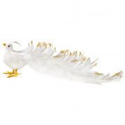 Украшение декор. на клипсе "Птичка" 34см цв.белый арт.91801