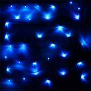 Гирлянда электрическая для дома точечная 7,5м 80LED цвет синий (зеленый провод) 8режимов арт.183-819