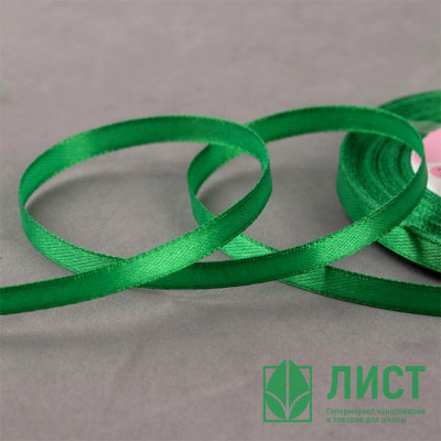 Лента подароч. атласная 6мм*23м цв.зеленый арт.1218088 Лента подароч. атласная 6мм*23м цв.зеленый арт.1218088