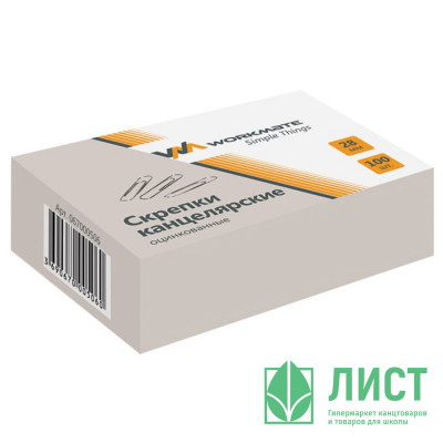 Скрепки оцинкованные 28мм овальные 100шт/уп. WM арт.67000506/14-6416 Скрепки оцинкованные 28мм овальные 100шт/уп. WM арт.67000506/14-6416