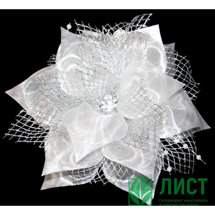 Бант для волос белый Arco Carino 12см арт.160