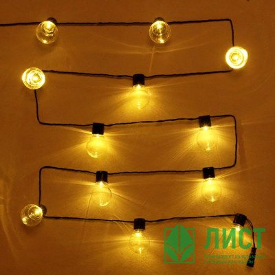 Гирлянда электрическая уличная фигурная 05м 20LED цвет теплый белый (темный провод) арт. 183-230 Гирлянда электрическая уличная фигурная 05м 20LED цвет теплый белый (темный провод) арт. 183-230