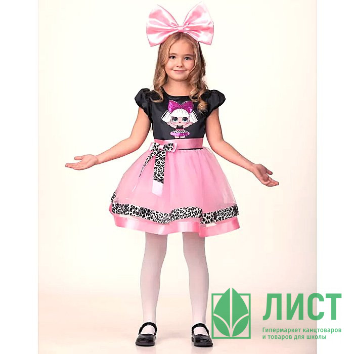 Костюм Д (КУКЛА) Прекрасная Дива (платье,ободок с бантом) р.26/104-32/128 арт.1951