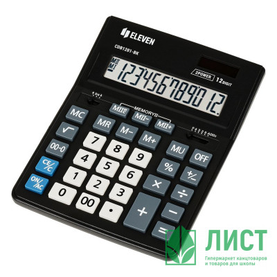 Калькулятор настольный 12 разрядов двойное питание ELEVEN Business Line 205*155*35 (CDB1201-ВК) (Ст.1/10/40) Калькулятор настольный 12 разрядов двойное питание ELEVEN Business Line 205*155*35 (CDB1201-ВК) (Ст.1/10/40)