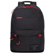 Рюкзак для мальчиков (Grizzly) арт RQL-218-1/1 черный-красный 28×41×18см