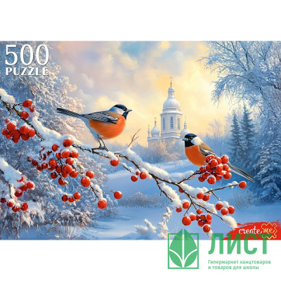 Пазл 500 элементов Снегири на ветке (РК) арт.П500-7627 Пазл 500 элементов Снегири на ветке (РК) арт.П500-7627