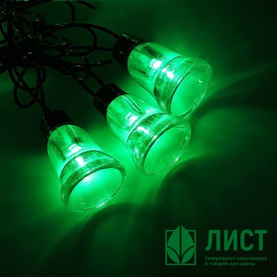 Гирлянда эл. Уличная фигурная 05м 30л. Led колокол цв.Зеленый (т.Провод) 8реж. Арт.1080120 Гирлянда эл. Уличная фигурная 05м 30л. Led колокол цв.Зеленый (т.Провод) 8реж. Арт.1080120