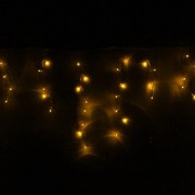 Гирлянда электрическая уличная занавес Бахрома 3*0,4/0,6м 100LED цвет желтый (светлый провод) арт.196-132